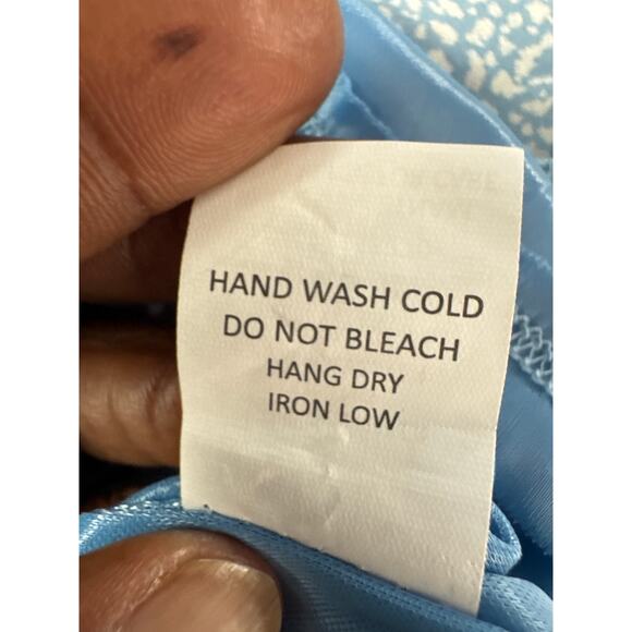 Sienna Sky XS Blue White Flowing Midi Dress Slit Pull-Over Whimsy Core Fairycore - Picture 8 of 10